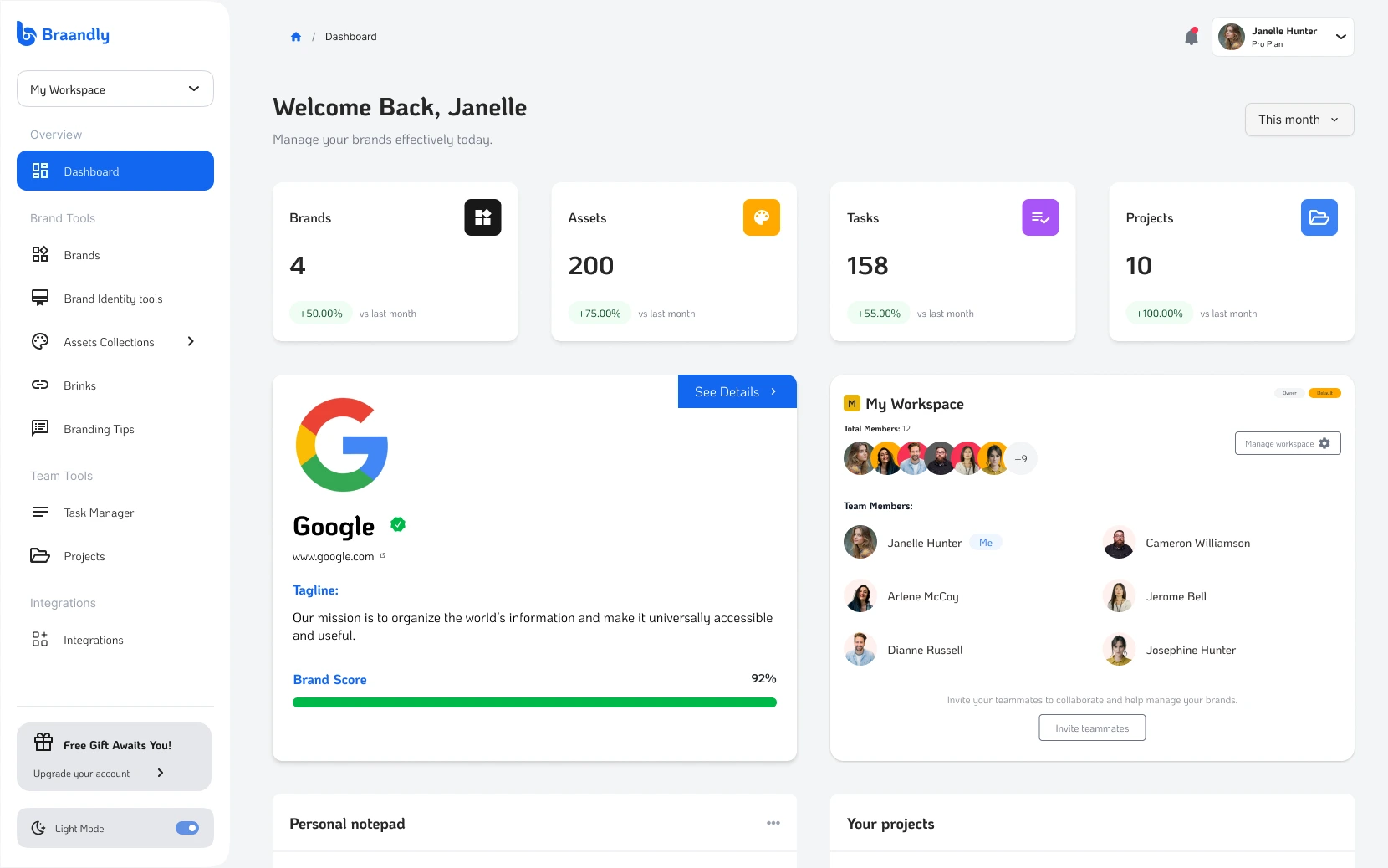 Braandly Dashboard Preview